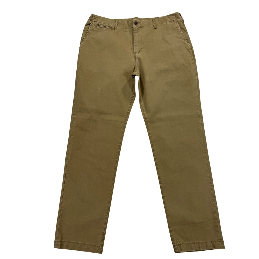 American Eagle Slim Straight Khakis Mens 40x34 Tan New Flex Lived-In Chino Pants